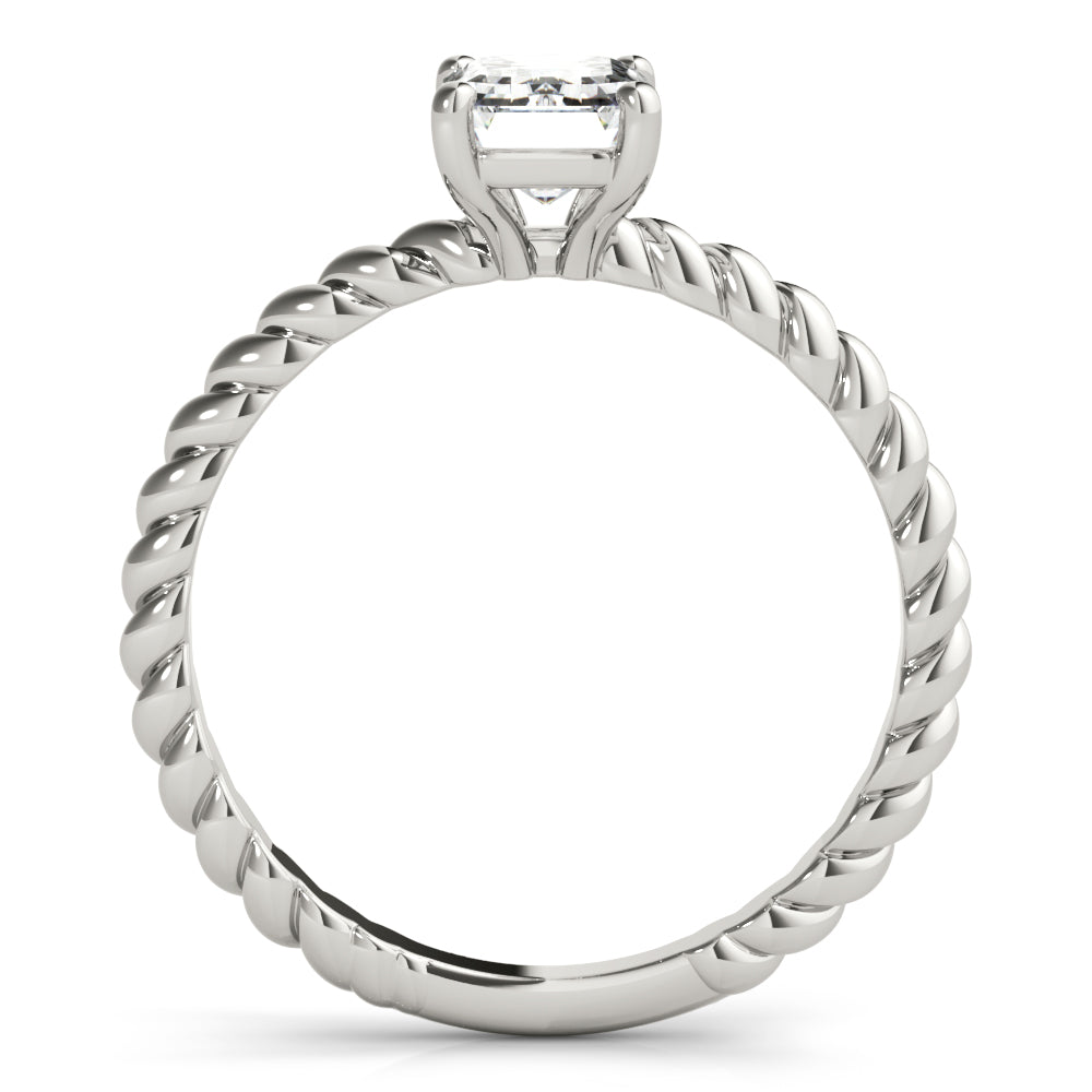 Eleanor Emerald Diamond Solitaire Engagement Ring-VIRABYANI